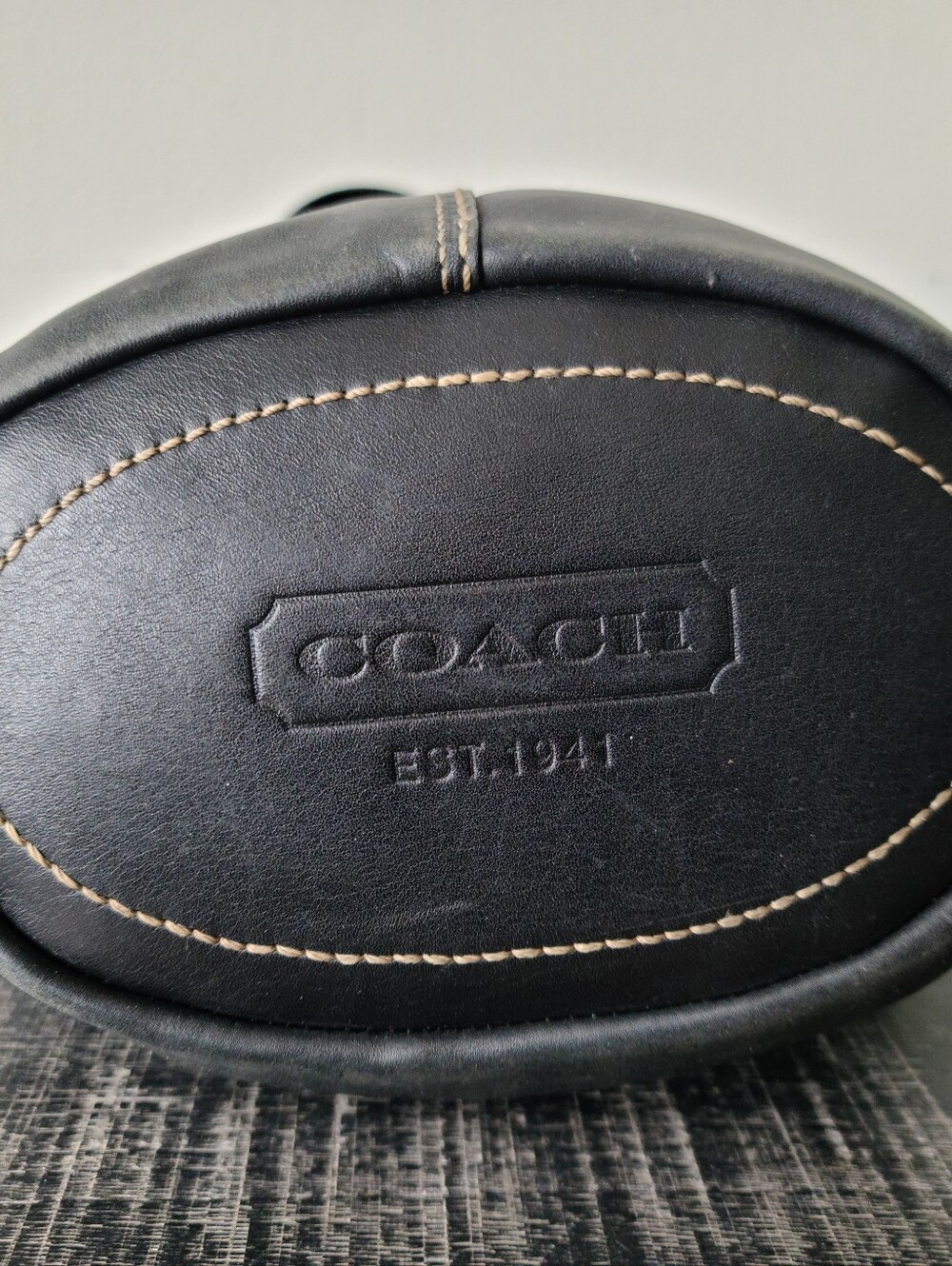 Coach Vintage Black Leather Bleecker Duffle Bucket Bag #F13353 - Picture 11 of 15